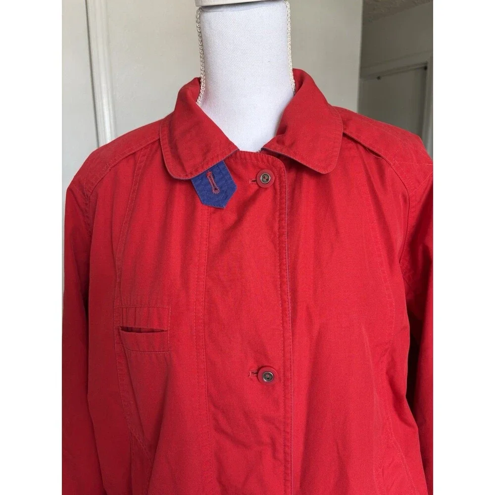 London Fog Men’s Vintage Red And Blue Windbreaker Jacket Size Small
